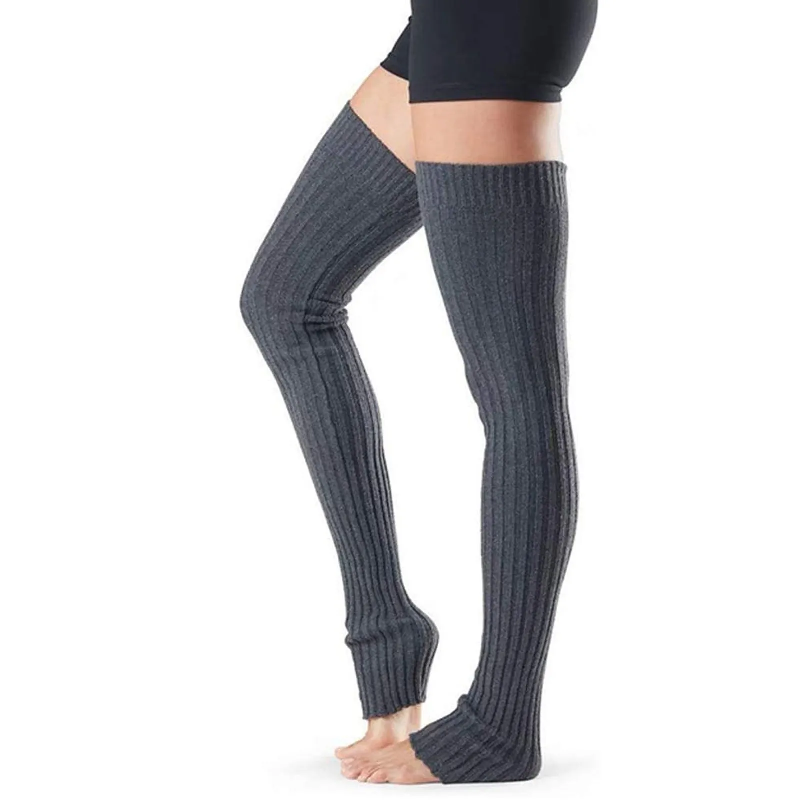 Winter Warmer Women'S Thigh High Tie Cable Knit Crochet Long Vertical Striped Boot Socks Yoga Slimming Above Knee Leggings