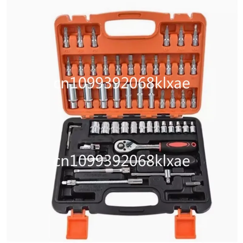 

Набор инструментов из 53 предметов, маленькая стержень 1/4, втулка для быстрых гаечных ключей с храповым механизмом, набор для ремонта машин, ящик для инструментов