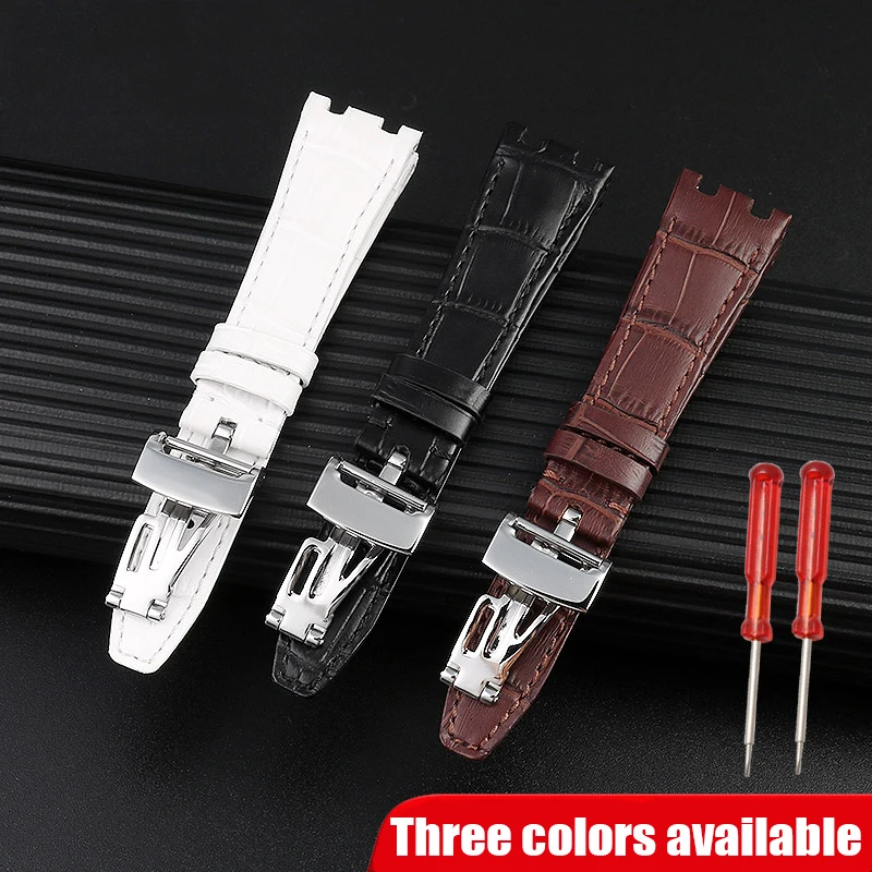 For AP Audemars Piguet Royal Oak Offshore Men\'s and Women\'s Cow Leather Watchbands Cowhide Watch Strap 21MM 26MM 28MM Bracelet