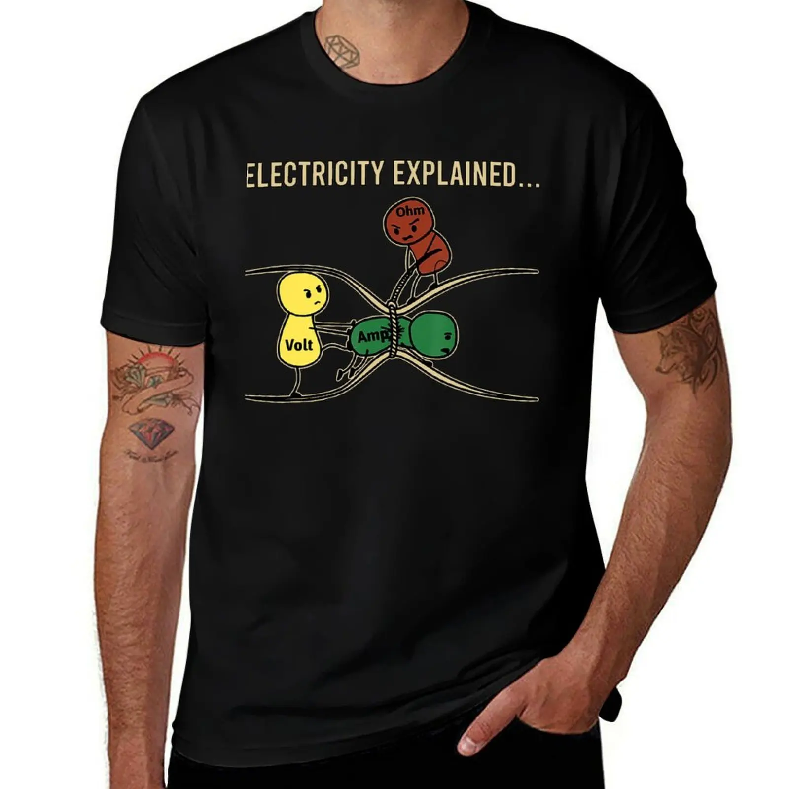 Electricity Explained 2 Tee Shirt T-Shirt Quick Dry Outdoor Sports T-Shirt