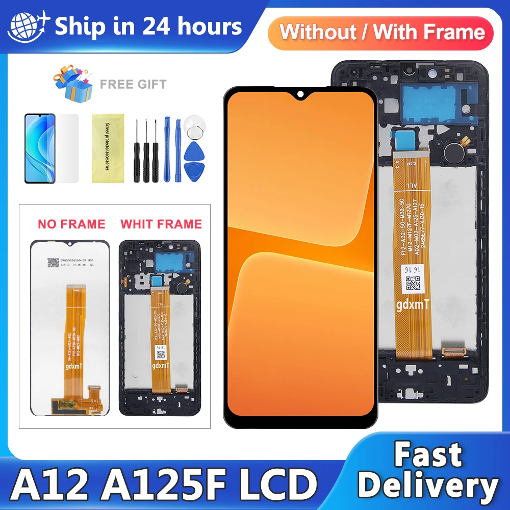

6,5 ''для Samsung Galaxy A12 ЖК-дисплей A125F SM-A125F A125 Дигитайзер сенсорного экрана для Samsung A12 Замена экрана дисплея
