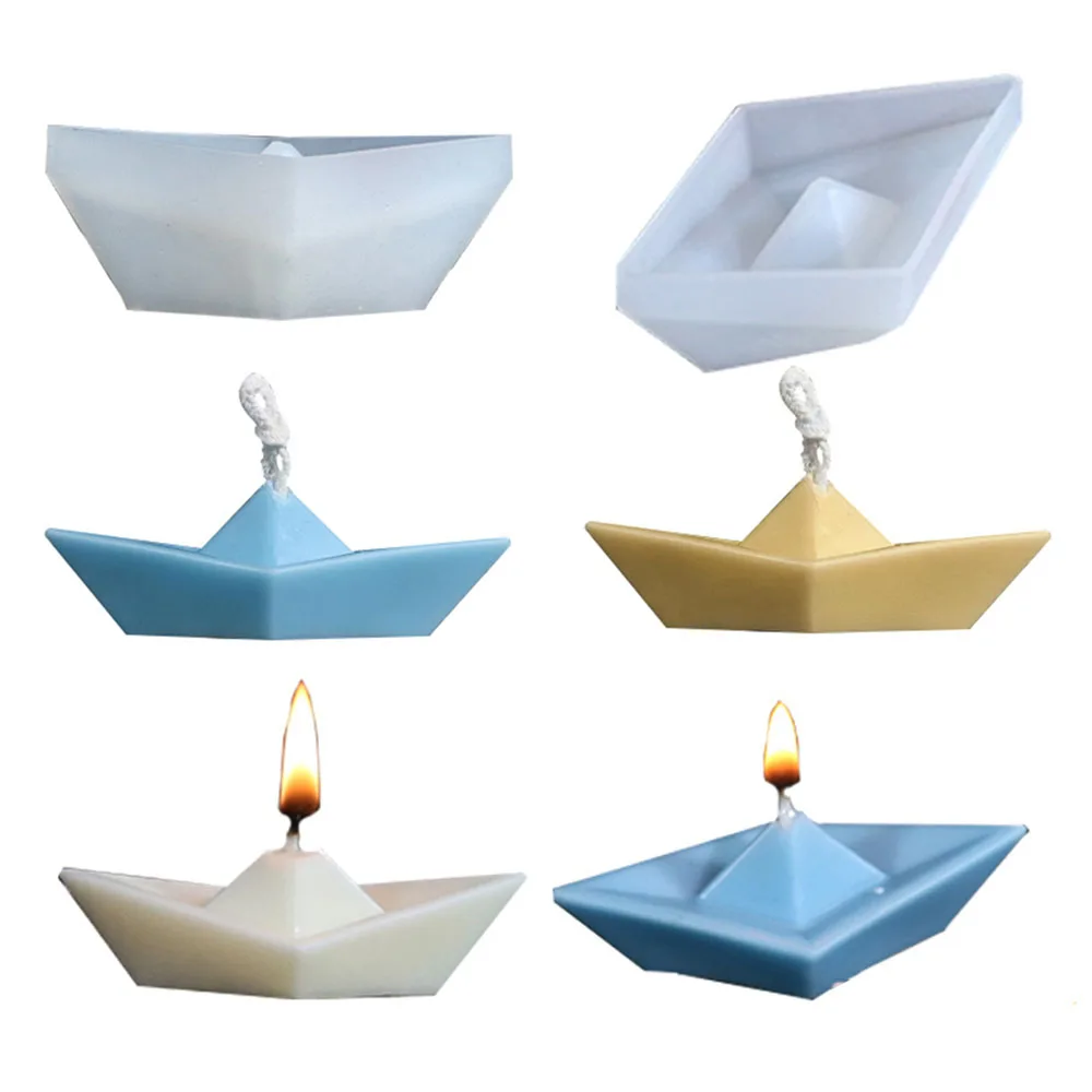 

Prayer Ship Silicone Mold 3D Paper Boat Soap Scented Candle Mold Home Decor Craft DIY Cake Decorating Tool