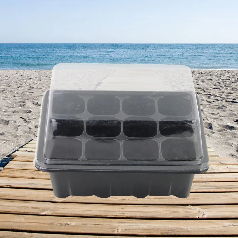 3Pcs 12-Cell Transparent Nursery Tray Set 18x14x6cm Plastic Germination Box for Home Gardeners Bonsai Seed Starting Growing