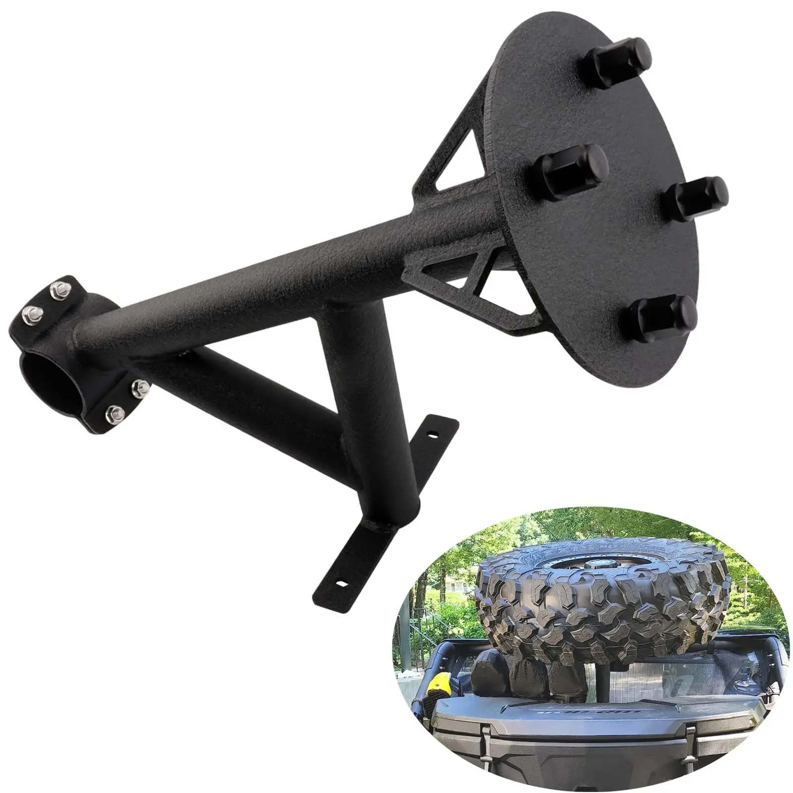 

New Wind Can Am Maverick X3 Max Spare Rack Tire Carrier Rear Spare Tire Mount Brackets Atv Spare Parts for Can-am Accessories