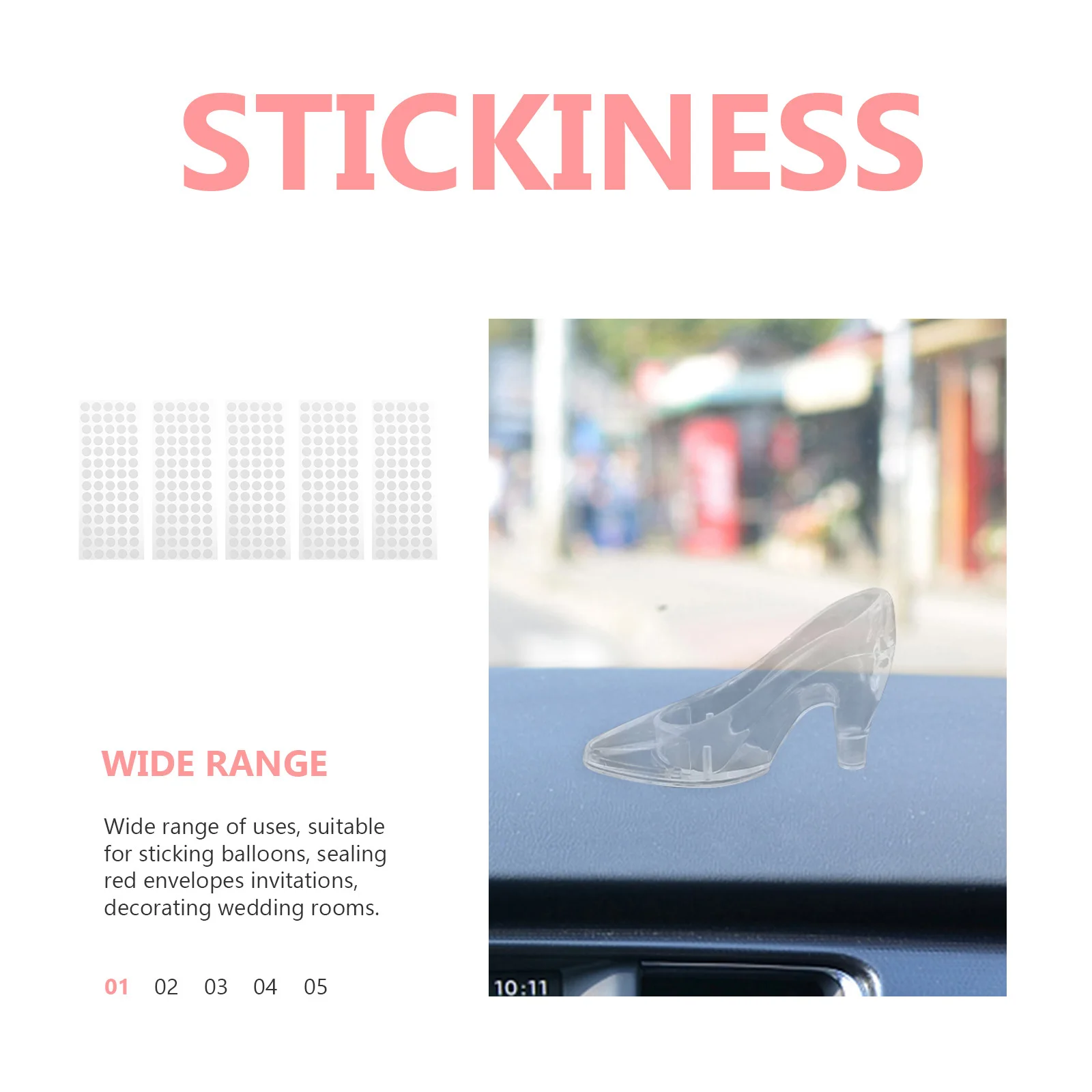 

5 Sheets Double-Sided Adhesive Stickers High-Grade Quality Strong Stickiness for Fixing DIY Decorations Posters Photos Craft