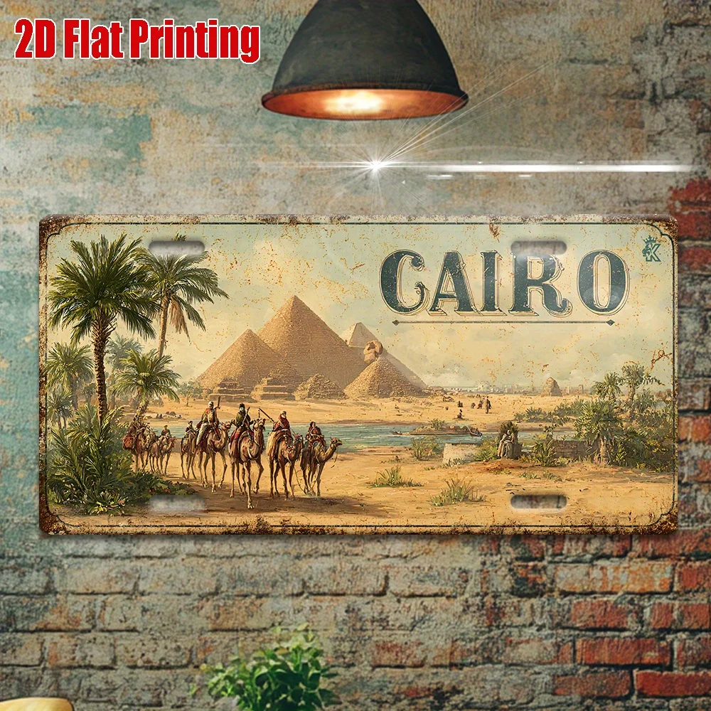 2D Flat Vintage Metal Plaque for Decorative Use Only, 