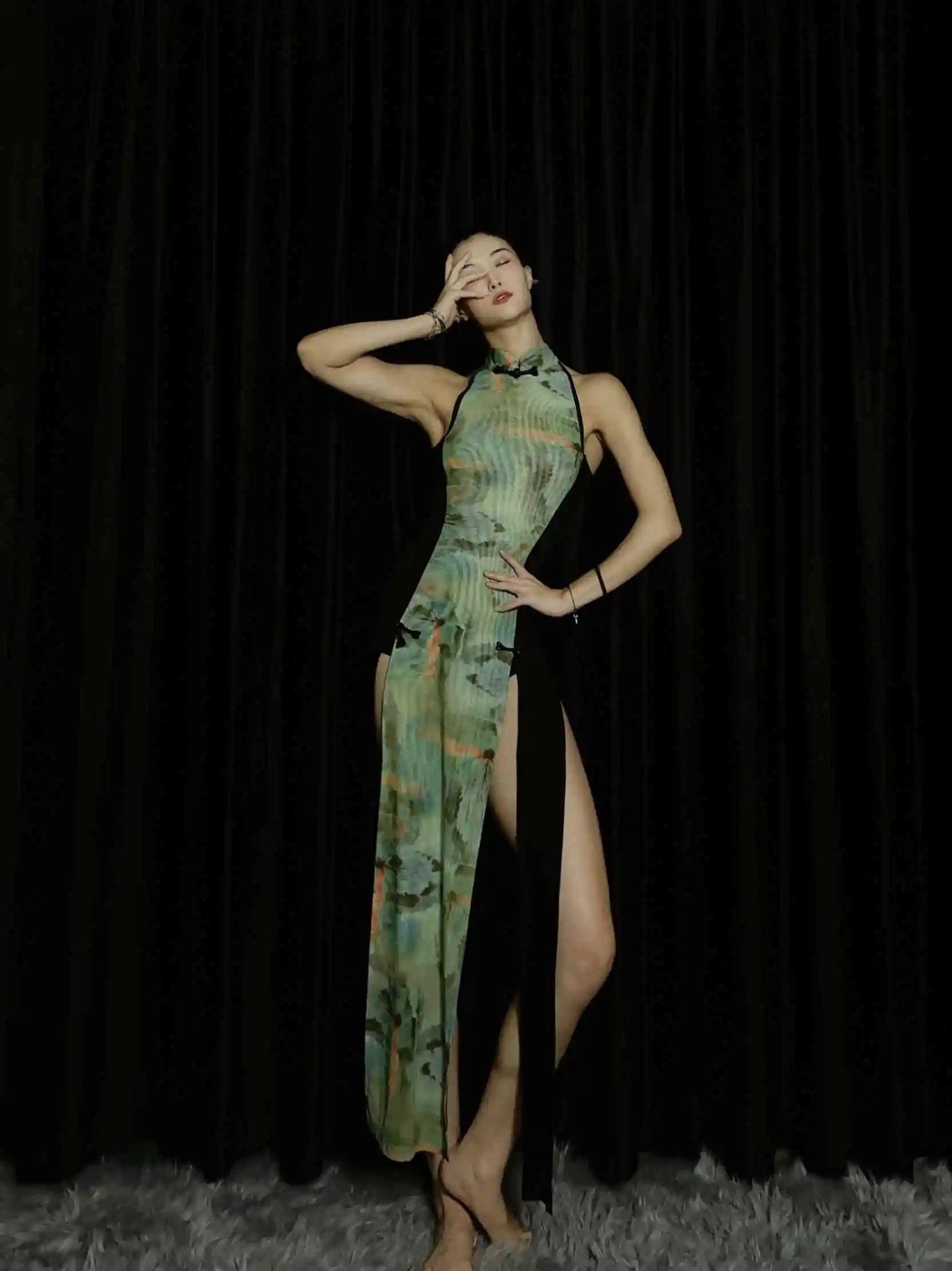 

WYZ печатный дизайн Sense раздвоенный китайский танцевальный костюм Sle женский модный традиционный доктор