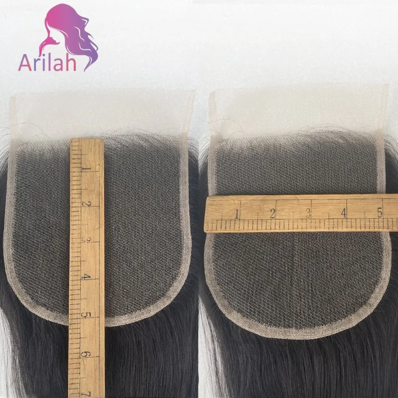 5x5 الدانتيل الشفاف إغلاق شعر طبيعي مفرود 10-20 بوصة شفافة الدانتيل السويسري إغلاق نقية اليد تعادل 100% الشعر البشري 150%