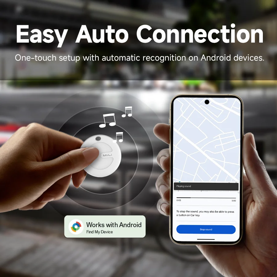 MiLi MiTag Go Localizzatore di compatibilità Bluetooth per il ricerca di oggetti Android Funziona con Google Trova il mio dispositivo