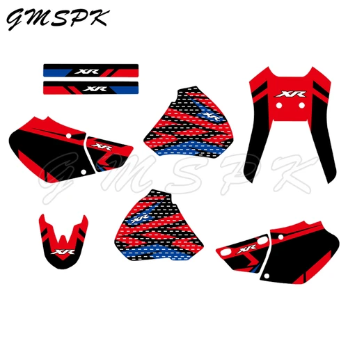 Imagen 2 del producto Juego completo de calcomanías gráficas de decoración gruesa, pegatinas de fondo de motocicleta aptas para Honda XR250 XR400 XR 250 400 1996-2004