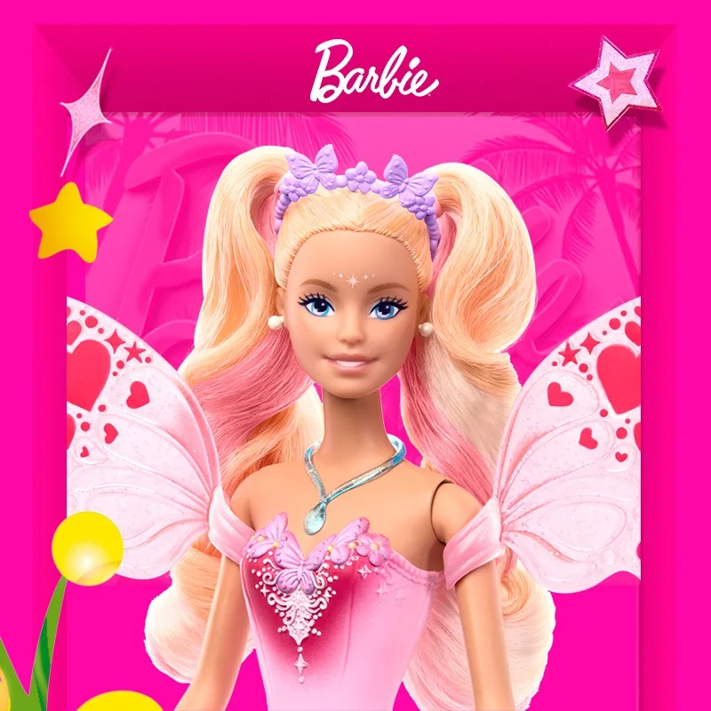 Venda quente barbie cor mudando sonhador borboleta fada boneca princesa brinquedo conjunto tema de fadas playset para meninas presente aniversário em estoque