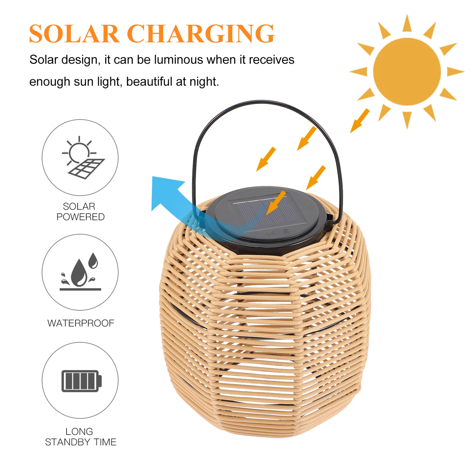 Solar Lamp Outdoors Lantern Solar Hanging Outdoor Rattan Lamp Garden Lanterns Decorative Vintage Waterproof Woven