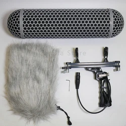 Microphone Windshield Blimp Windscreen Style Protect Cage Rycote Shock Mount Suspension System for Rode NTG1 NTG2 NTG3 NTG4