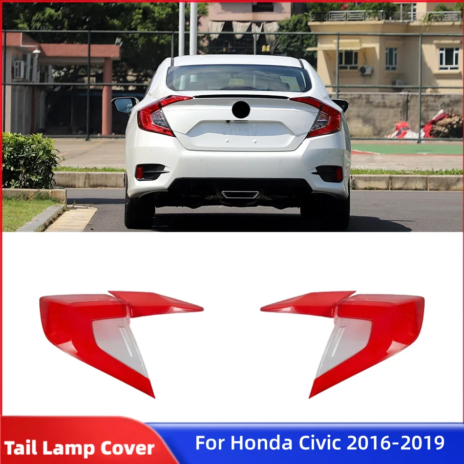 ホンダ-シビック-2016-2017-2018-2019-車用アクセサリー-車用交換部品-車用ライトシェルハウジングカバー-テールライトガラス