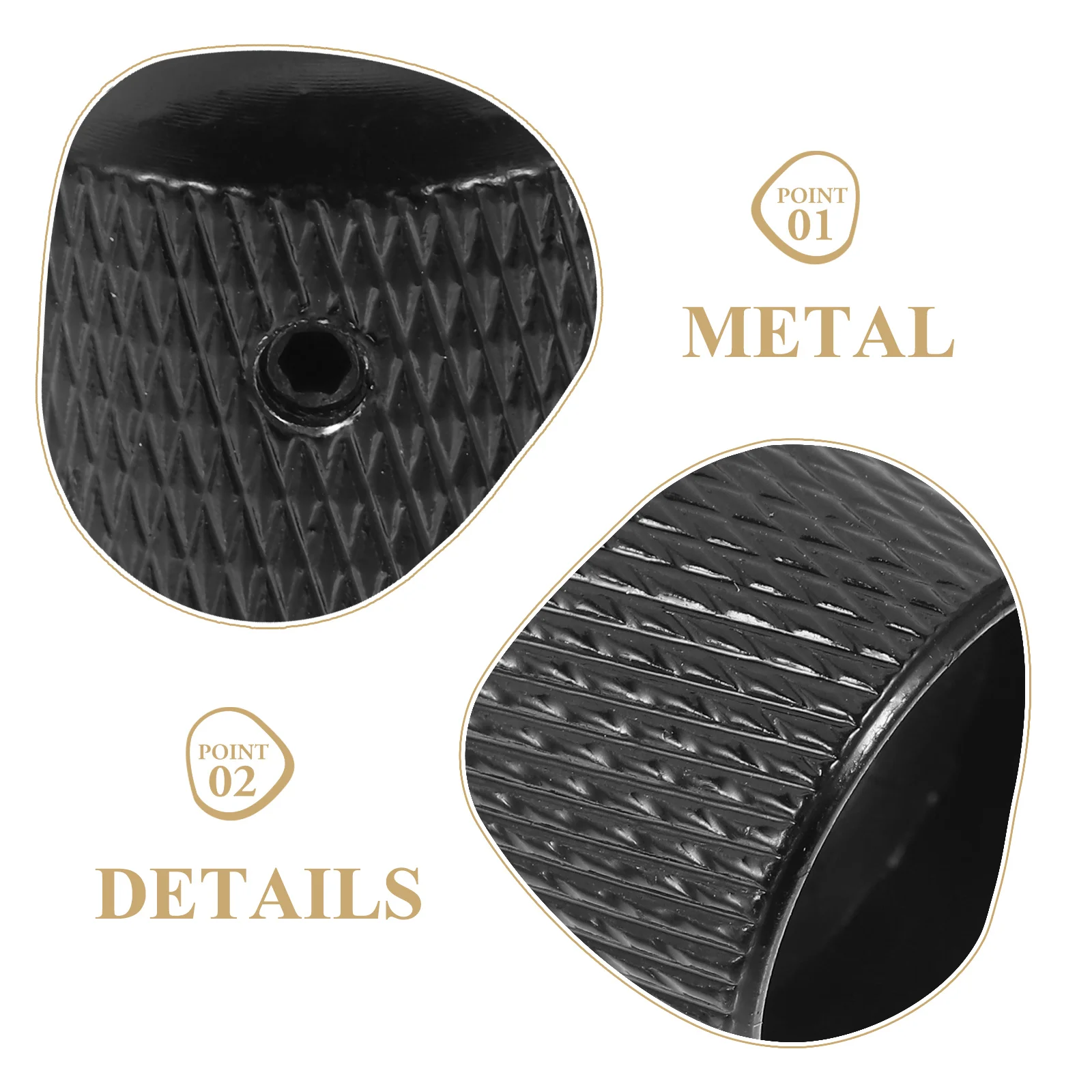 

4pcs Electric Guitar Knobs Black Volume Control Buttons for Bass Durable Metal Potentiometer Accessories Guitar Parts