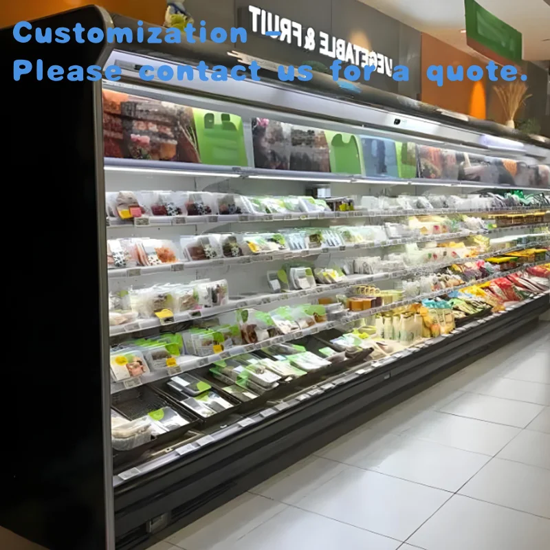 custom.Customizable Commercial Refrigerated Showcase Cooler Single-Temperature Supermarket Meat Refrigeration Equipment Open Dis
