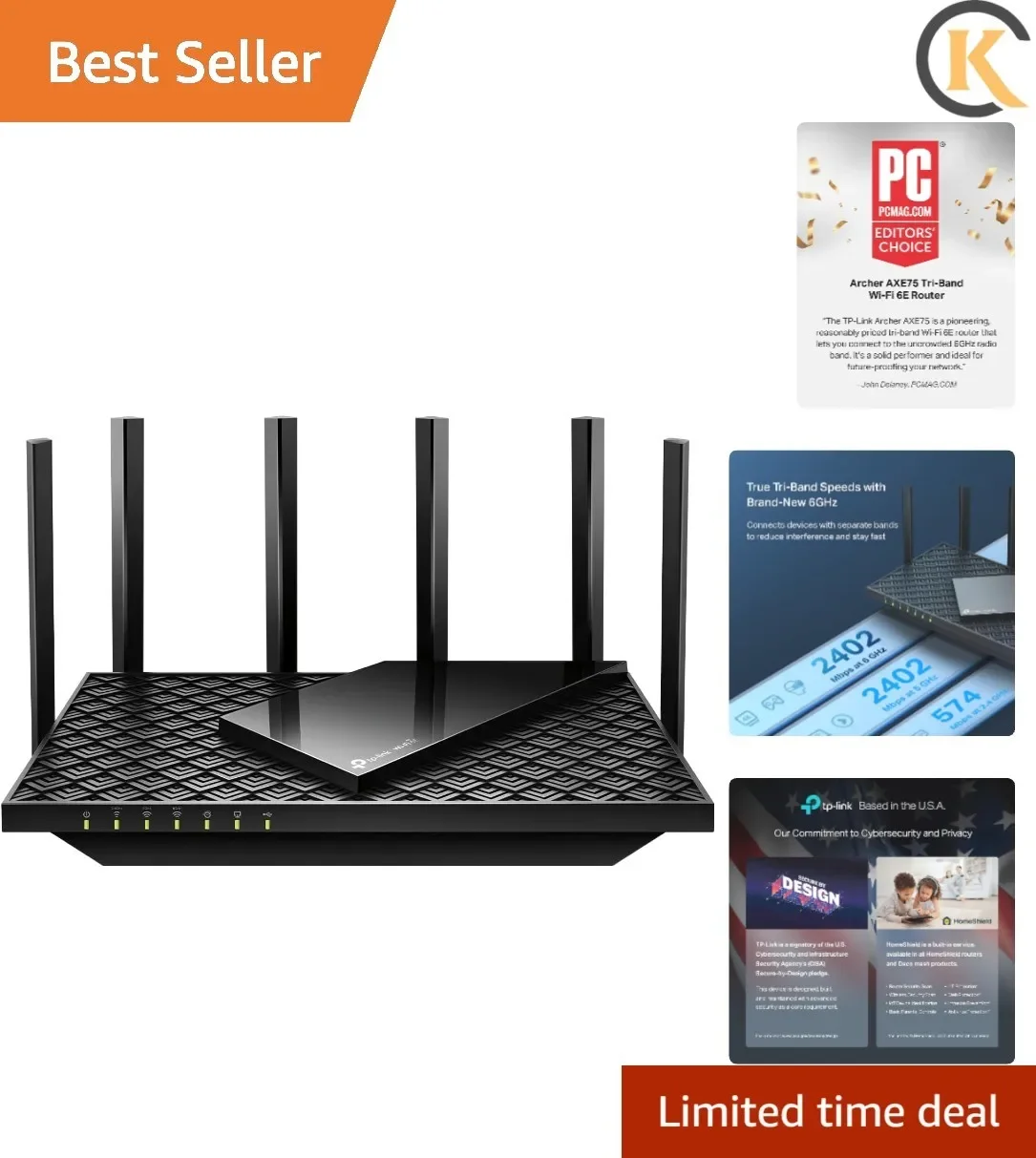 

Трехдиапазонный Wi-Fi 6E роутер Archer - гигабитный беспроводной интернет для игр и VPN