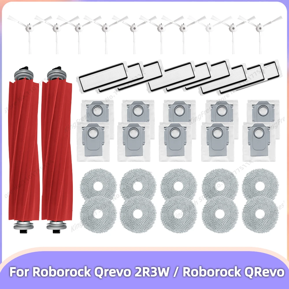 Compatível para roborock Qrevo 2R3W / qrevo a7400rr peças principal escova lateral capa filtro mop pano saco de pó caixa lixo acessórios