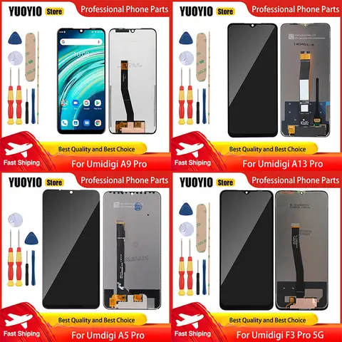 New Touch Display For Umi Umidigi G9X A7 Pro A9 Pro A5 Pro A13 Pro F3 Pro 5G F3 5G Screen LCD Digitizer Replace Parts Free Tool