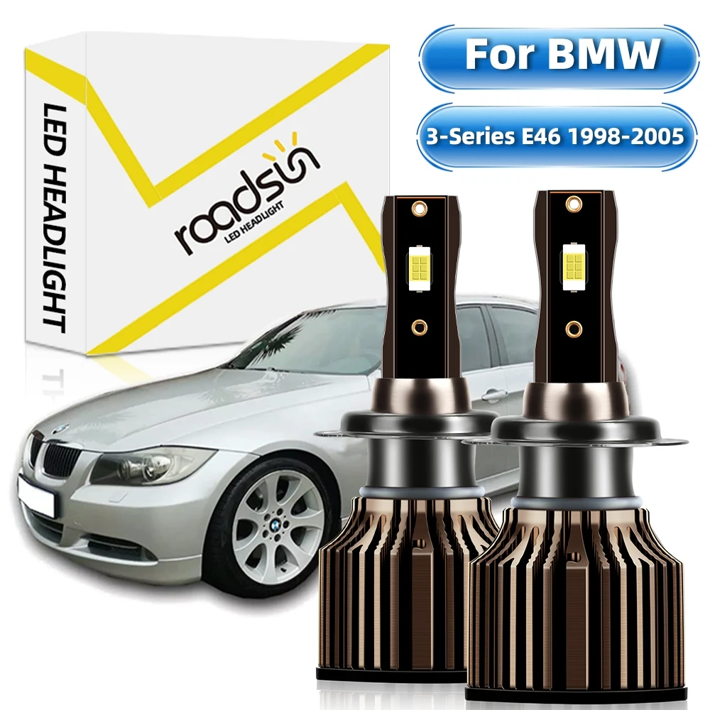 【For BMW 3-Series E46 1998-2005】LED Car Headlight Bulbs H7 Hi/Lo Beam 6500K White 23000LM 400% Super Bright Plug And Play