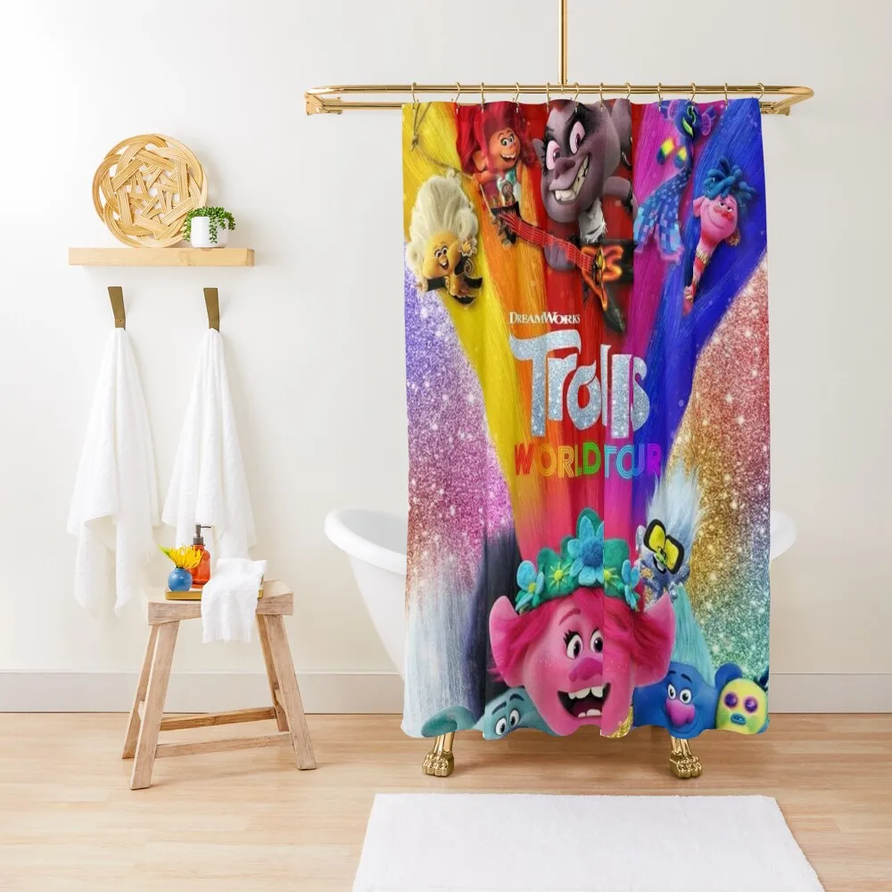 

TROLLS WORLD TOUR Shower Curtain Waterproof Shower And Anti-Mold For The Bathroom Bathroom Accessorys Curtain