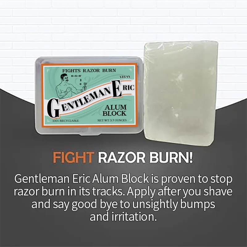 Alum Shaving Stick Deodorant Aluminum Free 3.7oz Alum Block in Plastic Case Styptic Pencil Stops Bleeding Aftershave Shaving Cut