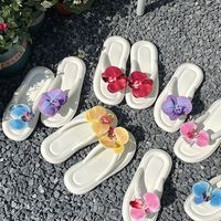 New Summer Butterfly Orchid Flower Slippers For Women Soft Soled Sandals Student Girls Non-Slip Home Indoor Shoes Beach Shoes