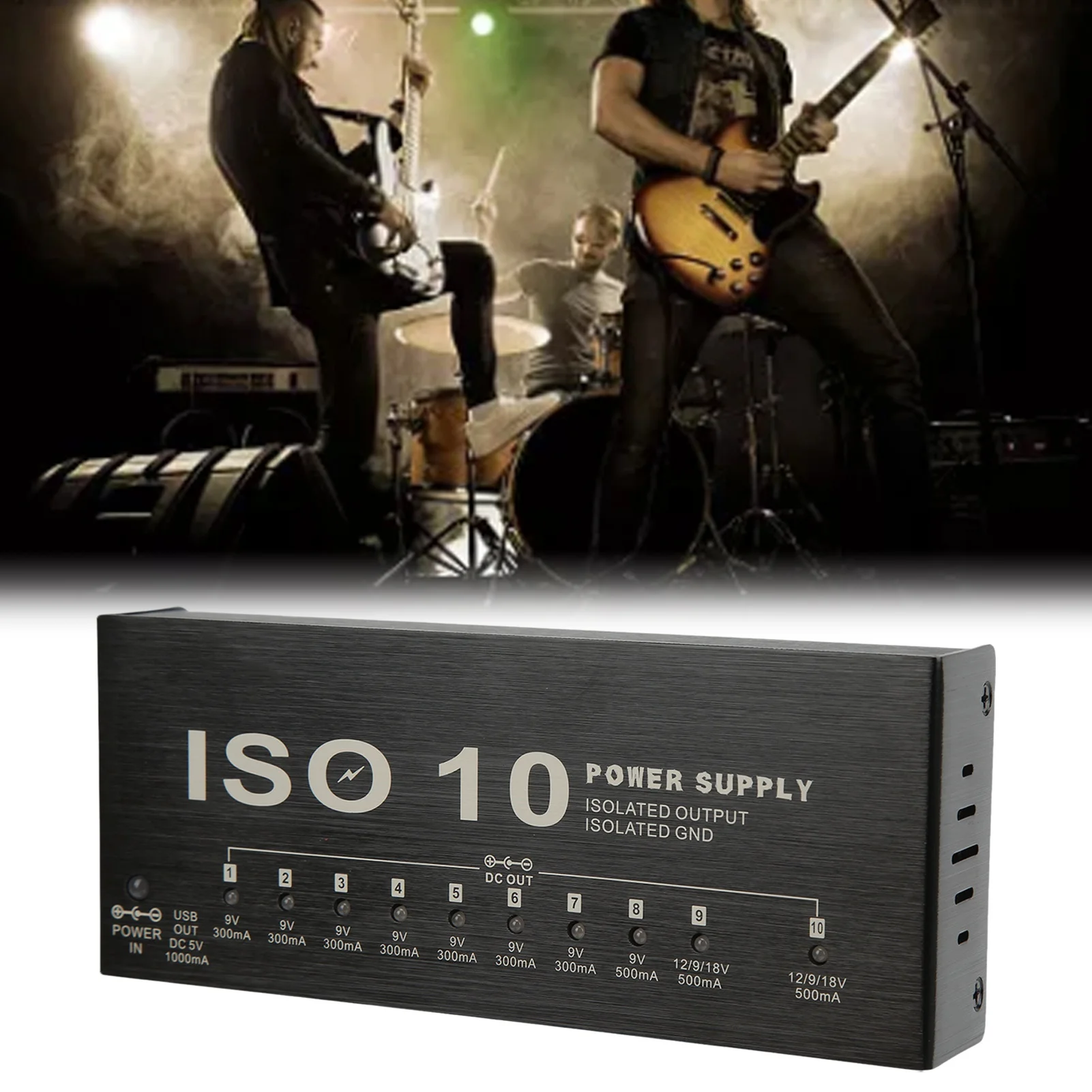 

Блок питания для гитарных педалей с 10 изолированными выходами, 2-канальный, для мультиэффектов