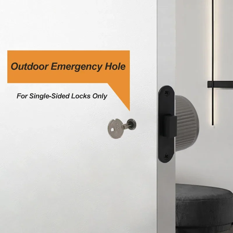 

Single-sided Ball Lock With Emergency Key Silent Magnetic Door Lock Invisible Door Lock Door Hardware Accessories