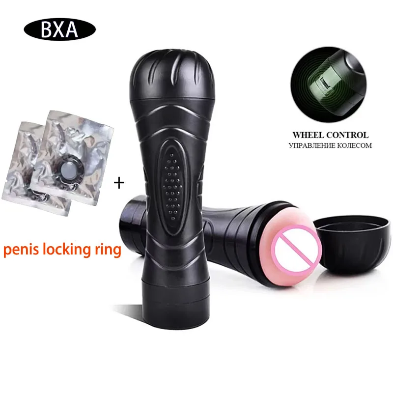 vibrate Male Masturbator Pocket Pussy Reusable Soft Silicone Real Vagina Penis Masturbation Cup Vibrating Massager Sex Toys for