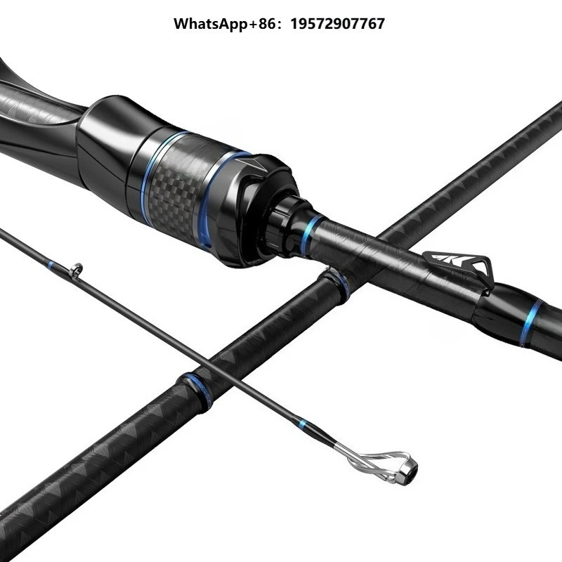 All-Purpose Hard Action Lure Rod with  Guides for Black Pit Fish Freshwater Fishing Straight Handles