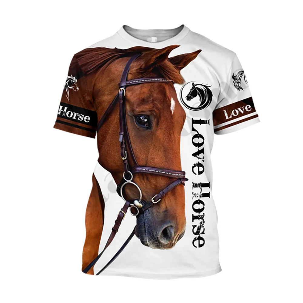 3D Printing Horse Shirt Unisex Fashion Women\'s Tee Shirt Large Loose O-Neck T-Shirt Casual Short Sleeve T Shirt Horse Clothes