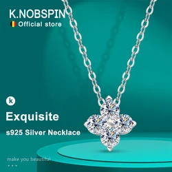 KNOBSPIN D VVS1 Moissanite Pandent Necklace GRA Certified 0.4ct Lab Diamond s925 Sterling Silver Dainty Necklaces for Women