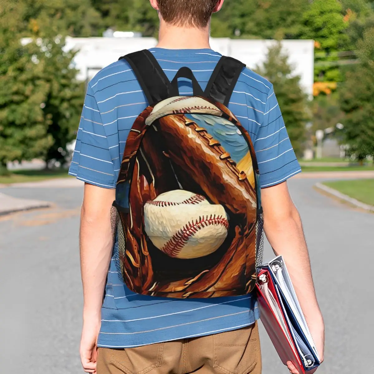 Baseball Theme Glove And Ball Backpack Student BookBag Children School Bag Computer Shoulder Bags for Boys Girls