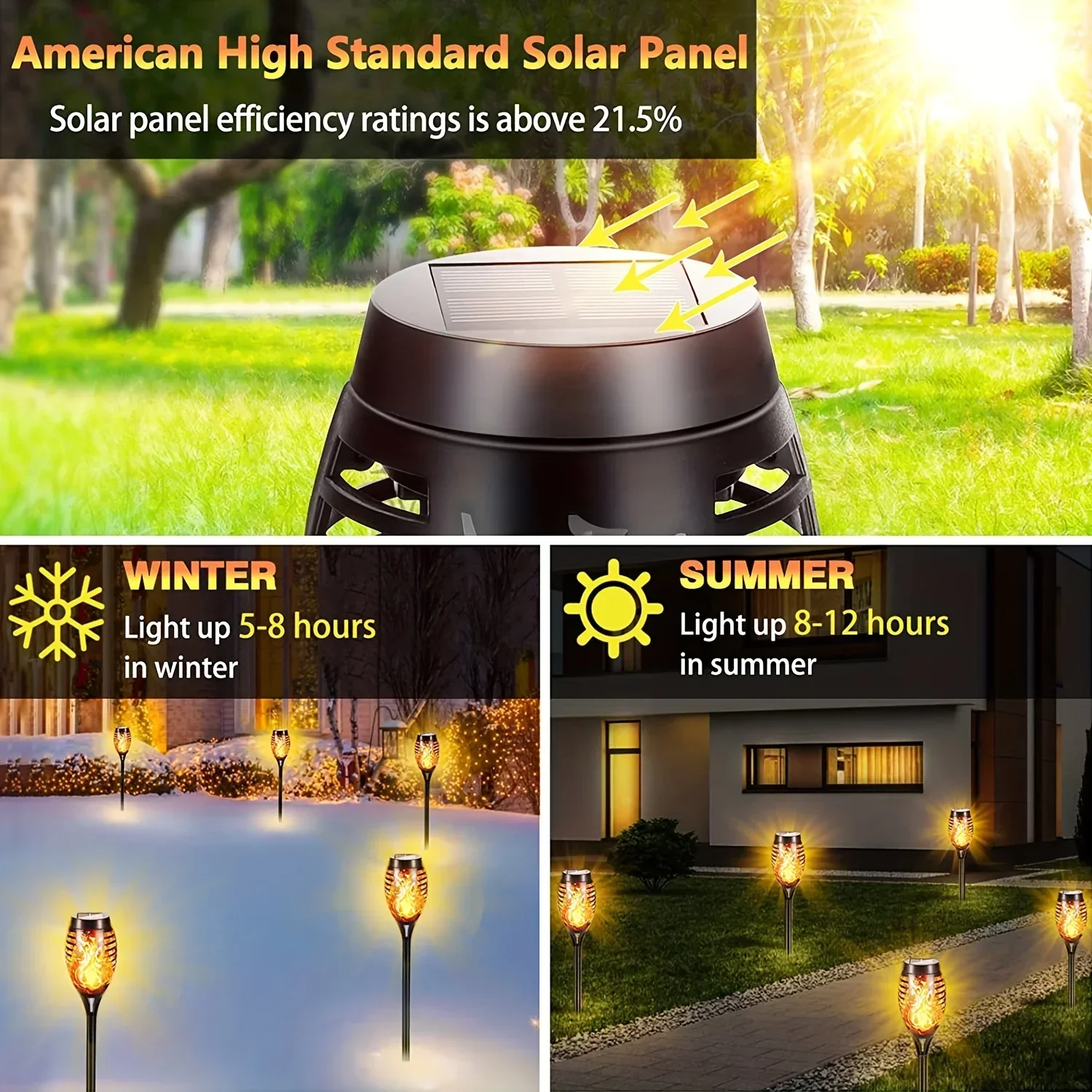 12LED Solar Flame Light Outdoor,Waterproof 12LEDs Torches Landscape Lamp for Outdoor Courtyard Garden Yard,Halloween Decorations image 5