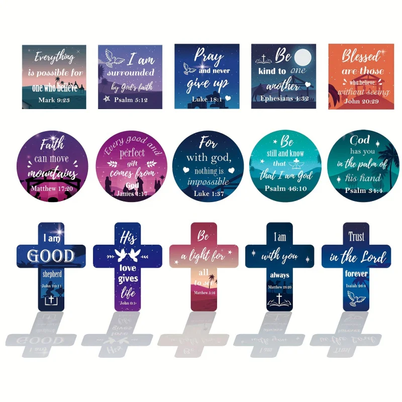 15pcs Inspirational Bible Refrigerator Magnets Christian Fridge Magnet Stickers Decorations Faithful Locker Inspired Fridge