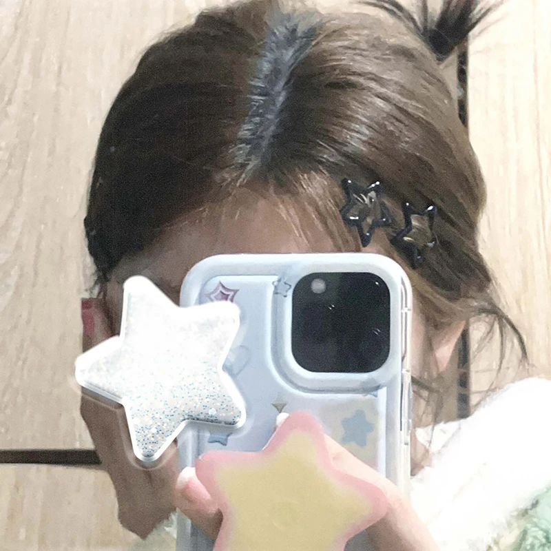 2024 5pcs Black Star Pair Clip Instagram Five-pointed Star Clip Card Broken Hair Girl Clip Princess Bangs Clip Card