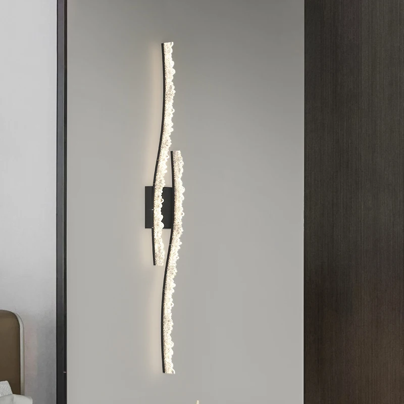 

Minimalist Light Luxury Long Led Wall Lamp Bedroom Bedside Premium Living Room Grid TV Background Wall Light Decoration Lamp 조명