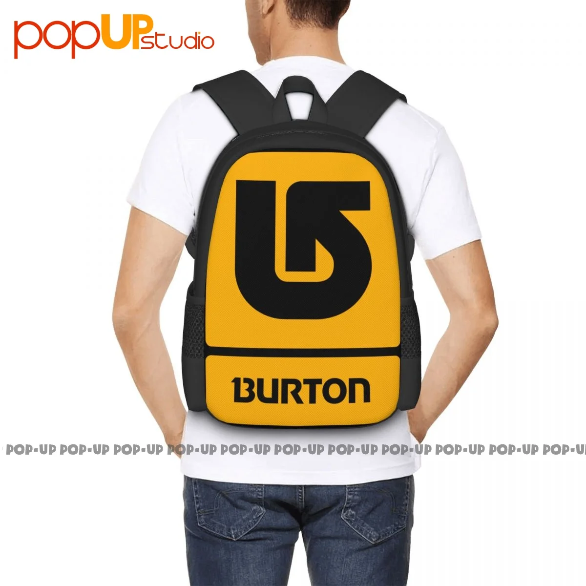 Burton Logo Vertical Snowboard Skate Surf Backpack Large Capacity Bookbag Art Print Shopping Bag Clothes Backpacks