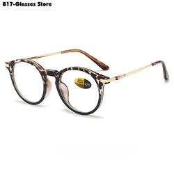 +50+75+225+275+325+375 Reading Glasses Women Men Retro Round Frame Anti Blue Light Presbyopic Eyewear