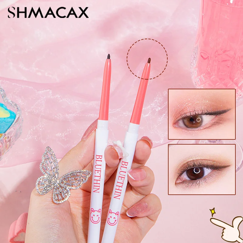 Penna per ombretti con baco da seta per Eyeliner solido, strumento per il trucco dell'eyeliner ad asciugatura rapida antisudore impermeabile a lunga durata per le donne