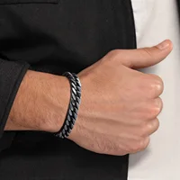 Bracelet chaîne épaisse plaqué or pour homme, bracelet chaîne cubaine épaisse en acier inoxydable, bijou de luxe hip-hop punk, cadeau pour lui 2