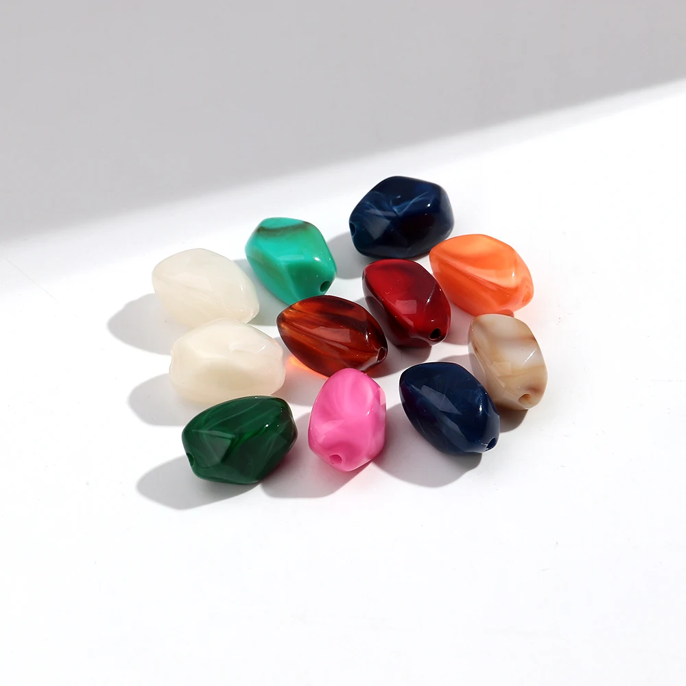 20 stks Dual Color Acryl 12x20mm Onregelmatige Steen Vorm Losse Spacer Kralen voor DIY Sieraden Armband Ketting ambachten Accessoires