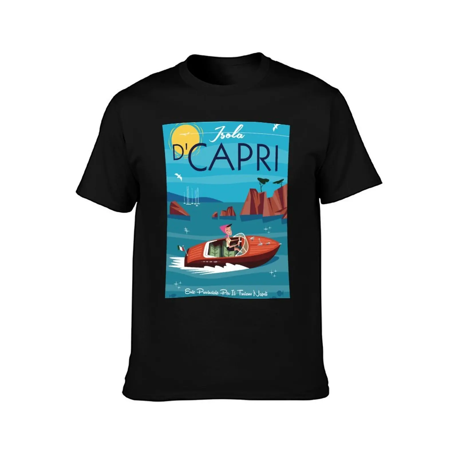 Isola D'Capri poster T-Shirt Thanksgiving Casual Tee T-Shirt