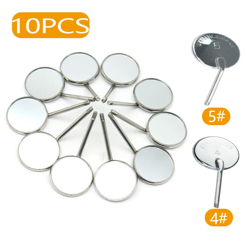 4#/5# Dental Mouth Mirror 10Pcs Oral Hygiene Care Tool Stainless Steel Reflector Oral Mirror Dentist Tools