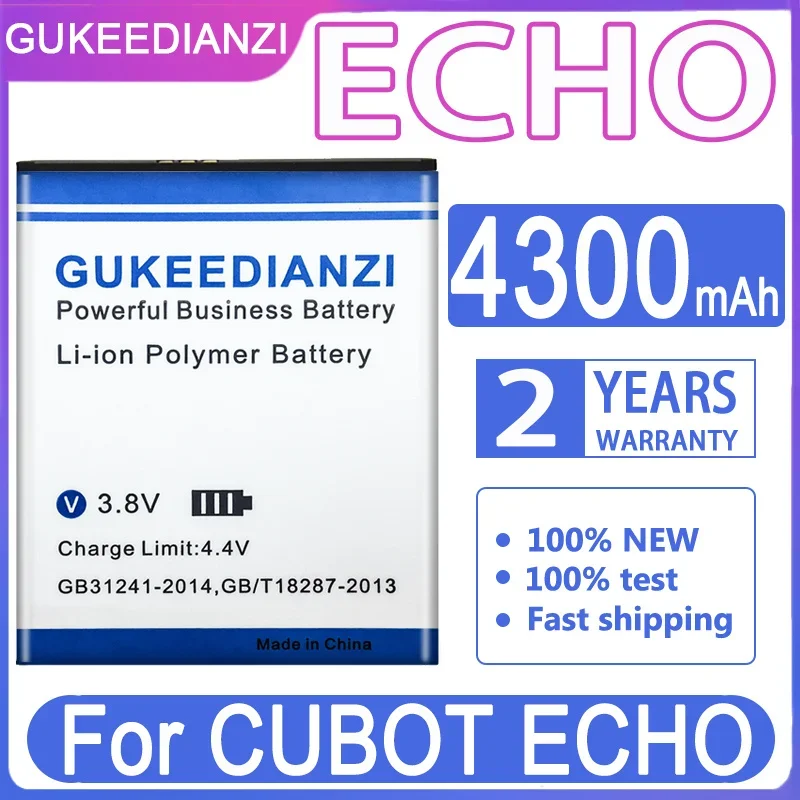 

GUKEEDIANZI 4300mAh Replacement Battery For CUBOT ECHO Batteria + Tracking Number