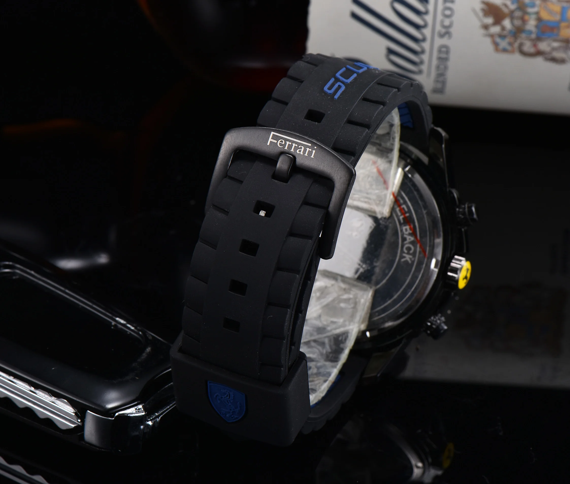 أزياء الرجال الساعات الفاخرة كوارتز ساعة اليد الرياضية ساعة الأعمال عارضة ووتش لفيراري شعار اكسسوارات السيارات الديكور #4