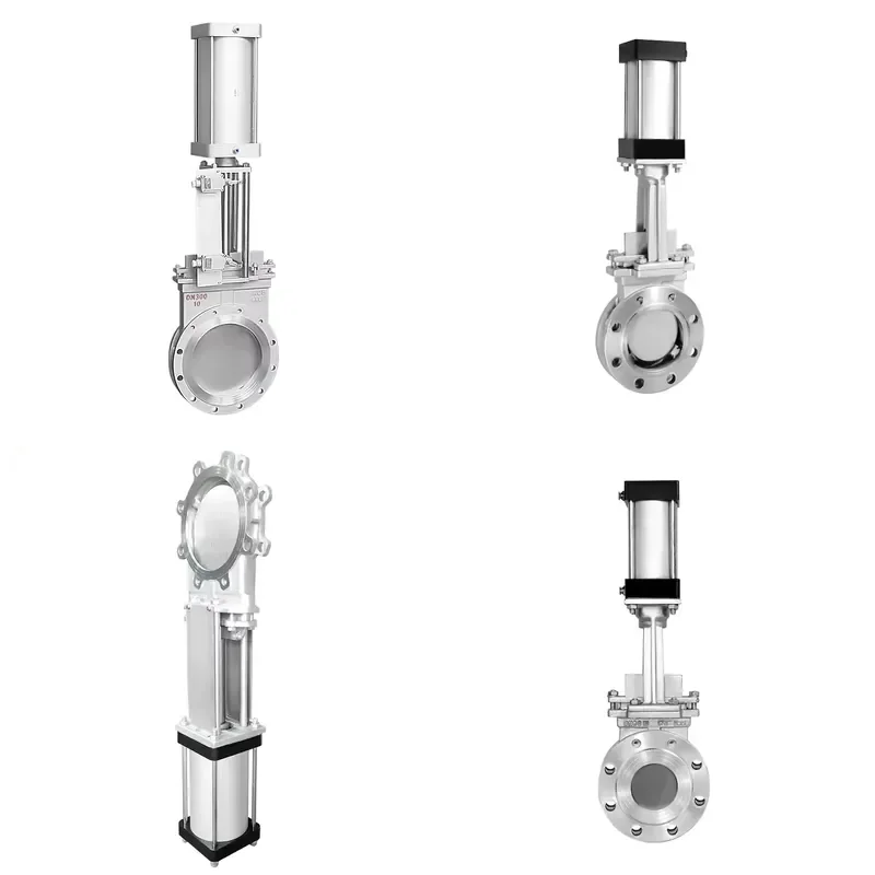 for PZ673H Pneumatic Knife Gate Valve 304 Stainless Steel Hard Seal Insert Flange Connection CE Certified