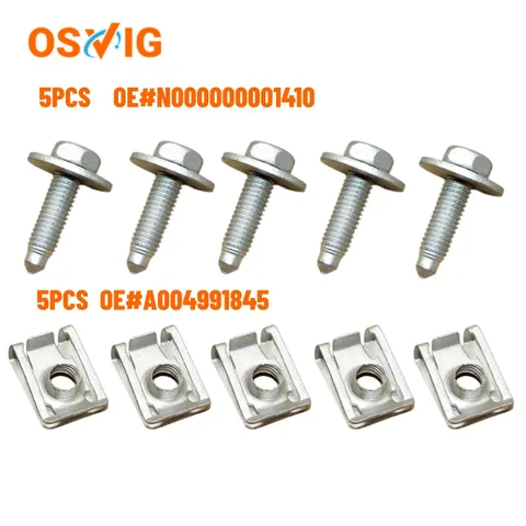 1 КОМПЛЕКТ 5 шт. НЕТ #   A 0049941845   + 5 шт OE #   N 000000001410   Соедините винт корпуса с шайбой и U-образной гайкой — для Mercedes-Benz