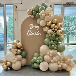 White Sand Balloons Garland Sage Green Gold Balloon Arch Kit Birthday Party Baby Shower Bride Shower Wedding Decoration Ballon